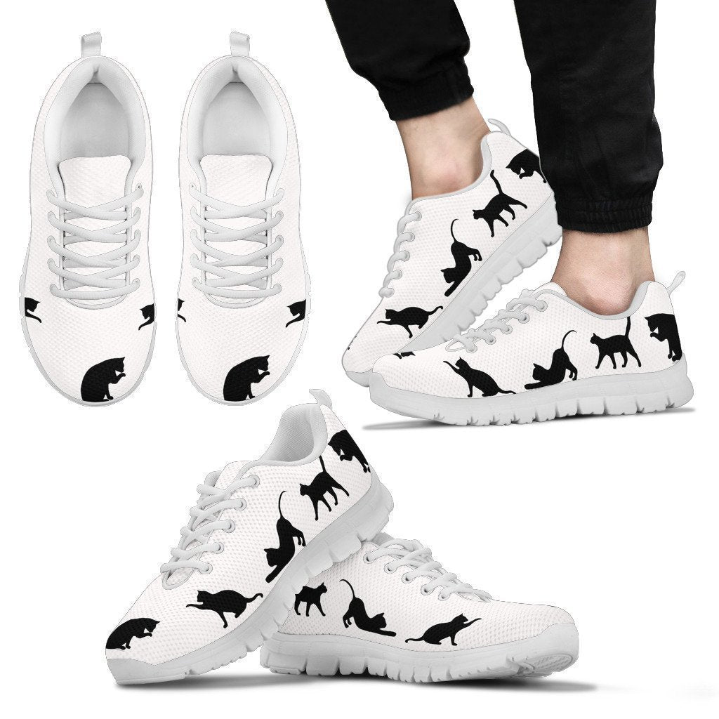Men's White Cat Sneakers-6teenth World™-Men's Sneakers-US5 (EU38)-Vibe Cosy™