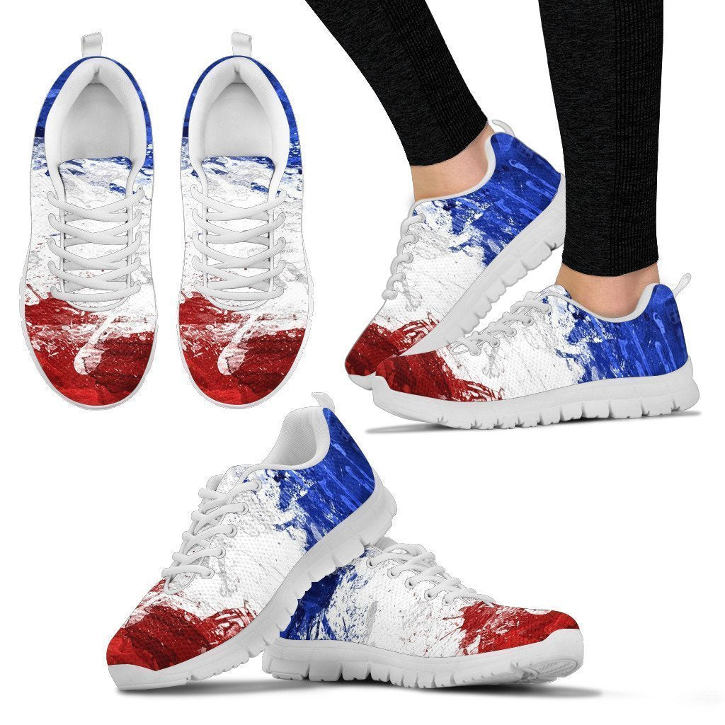 France Flag White Women's Sneakers-6teenth World™-Women's Sneakers-US5 (EU35)-Vibe Cosy™