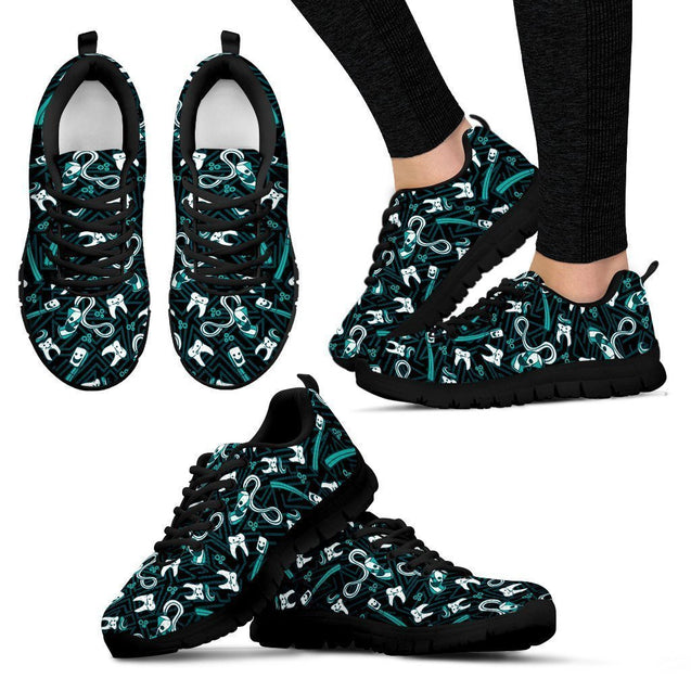 Teeth Essentials Pattern Dental Women's Sneakers-6teenth World™-Women's Sneakers-US5 (EU35)-Vibe Cosy™