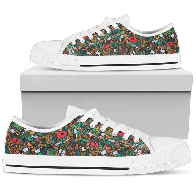 Nurse Hand Drawn Shoes Low Top-6teenth World™-Women's Low Top Shoe-US5.5 (EU36)-Vibe Cosy™