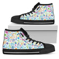 School Patterns-Shoes-6teenth Outlet-Womens High Top - Black - School Patterns-US5.5 (EU36)-Vibe Cosy™