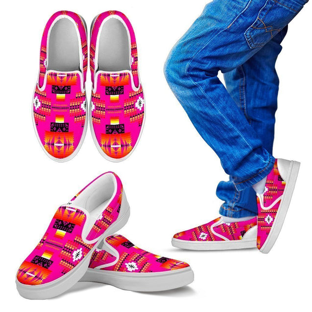 Seven Tribes Pink Sopo Kid's Slip Ons-6teenth World™-Kid's Slip Ons-11 CHILD (EU28)-Vibe Cosy™