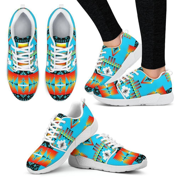 Seven Tribes Turquoise Women's Athletic Sneakers White Sole-6teenth World™-Women's Athletic Sneakers-US5 (EU35)-Vibe Cosy™
