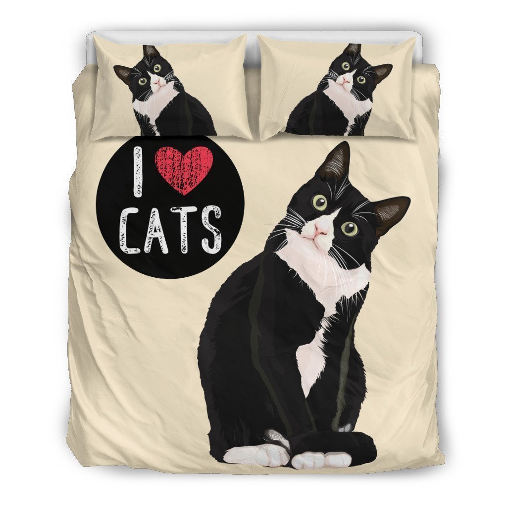 I Love Cats Bedding Set for Cat Lovers-6teenth World™-Bedding Set-US Twin-Vibe Cosy™