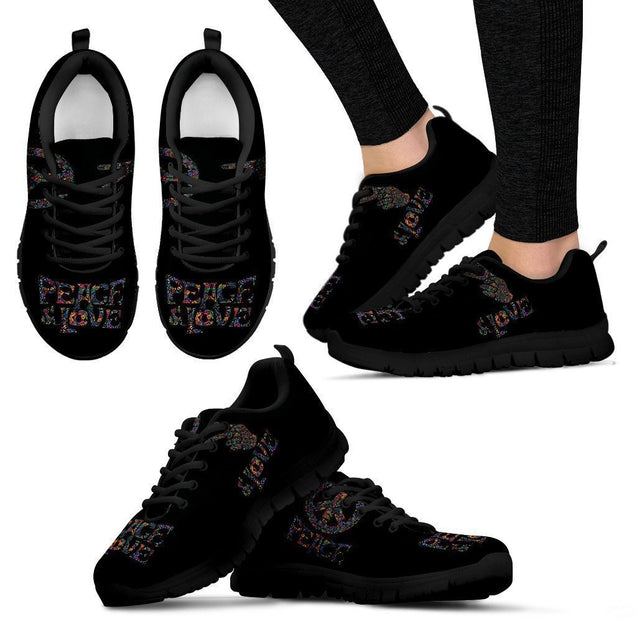 Peace Black Women's Sneakers-6teenth World™-Women's Sneakers-US5 (EU35)-Vibe Cosy™