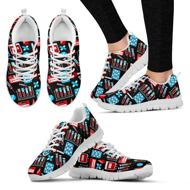 Phlebotomist Women's Sneakers Style 2 (White)-6teenth World™-Women's Sneakers-US5 (EU35)-Vibe Cosy™