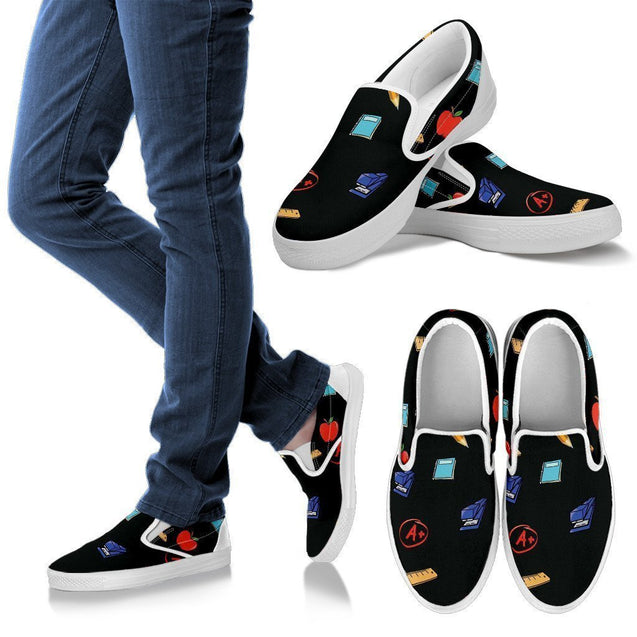 Teacher Appreciation Men's Slip Ons-6teenth World™-Kid's Sneakers-US8 (EU40)-Vibe Cosy™