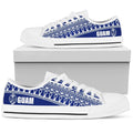 Guam Low Top Shoes - Latte Stone Blue White - BN09-LOW TOP CANVAS SHOES-Polynesian Print-Men-US5 (EU38)-White-Vibe Cosy™