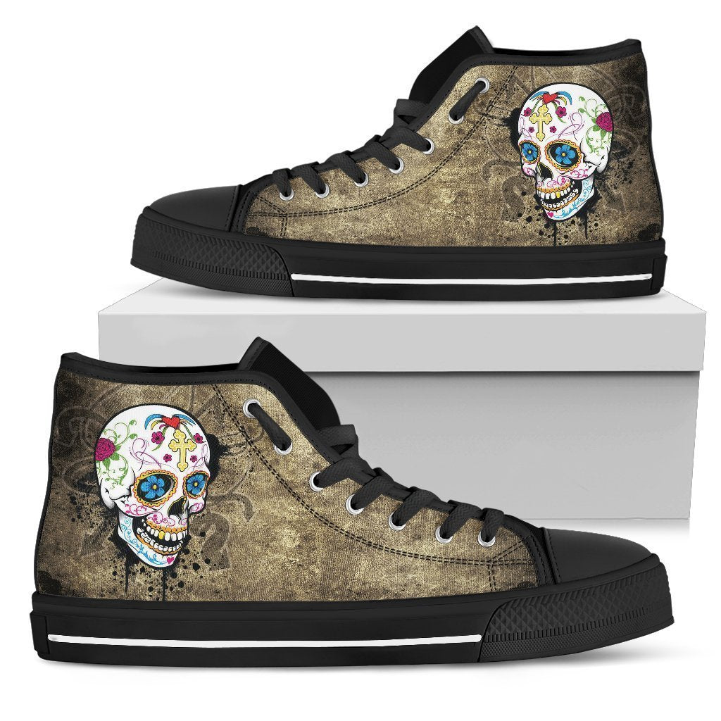 Sugar Skull-Shoes-6teenth Outlet-Mens High Top - Black - Sugar Skull-US5 (EU38)-Vibe Cosy™