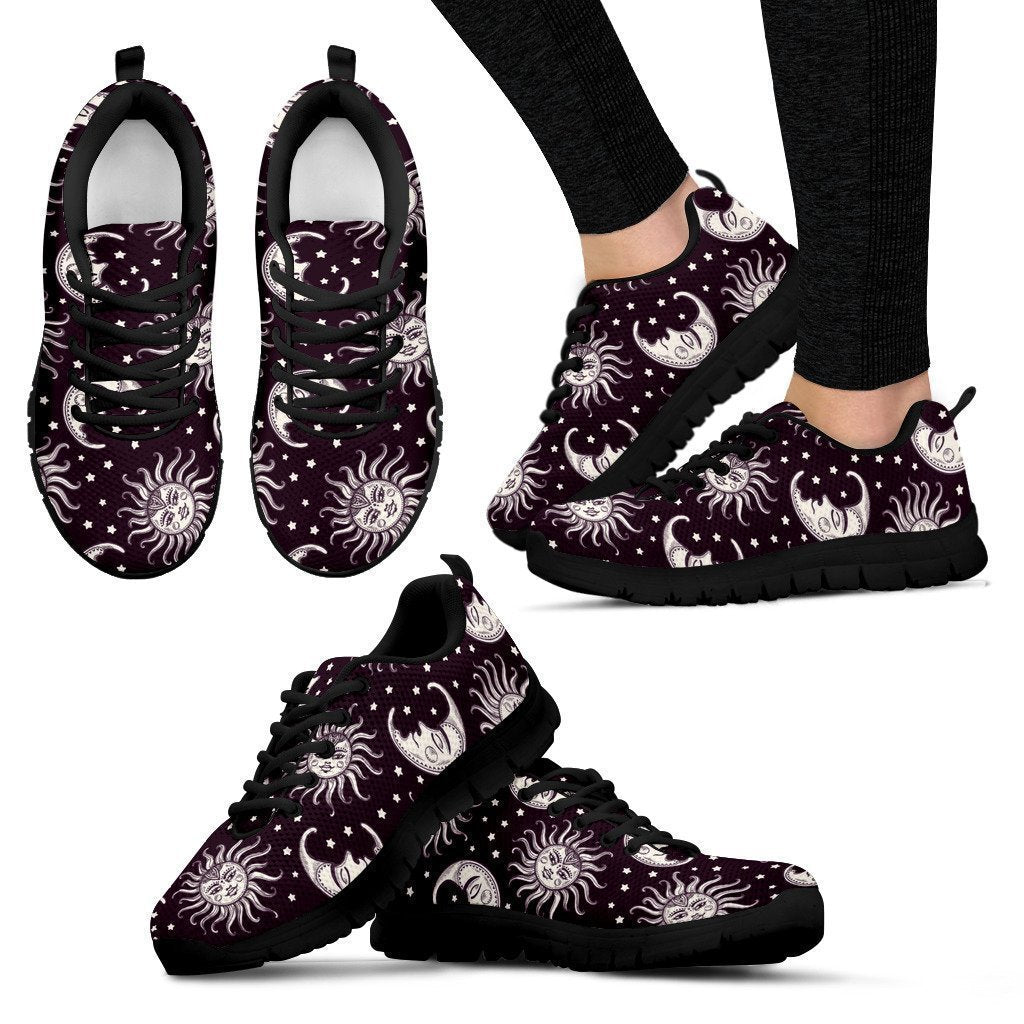 Moon and Sun Black Women's Sneakers-6teenth World™-Women's Sneakers-US5 (EU35)-Vibe Cosy™