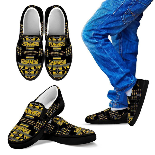 Seven Tribes Yellow Ocre Sopo Kid's Slip Ons-6teenth World™-Kid's Slip Ons-11 CHILD (EU28)-Vibe Cosy™