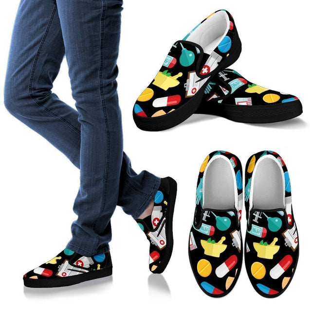 Pharmacy Technician Style 1 Men's Slip Ons-6teenth World™-Kid's Sneakers-US8 (EU40)-Vibe Cosy™