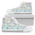 School Patterns-Shoes-6teenth Outlet-Womens High Top - White - School Patterns-US5.5 (EU36)-Vibe Cosy™