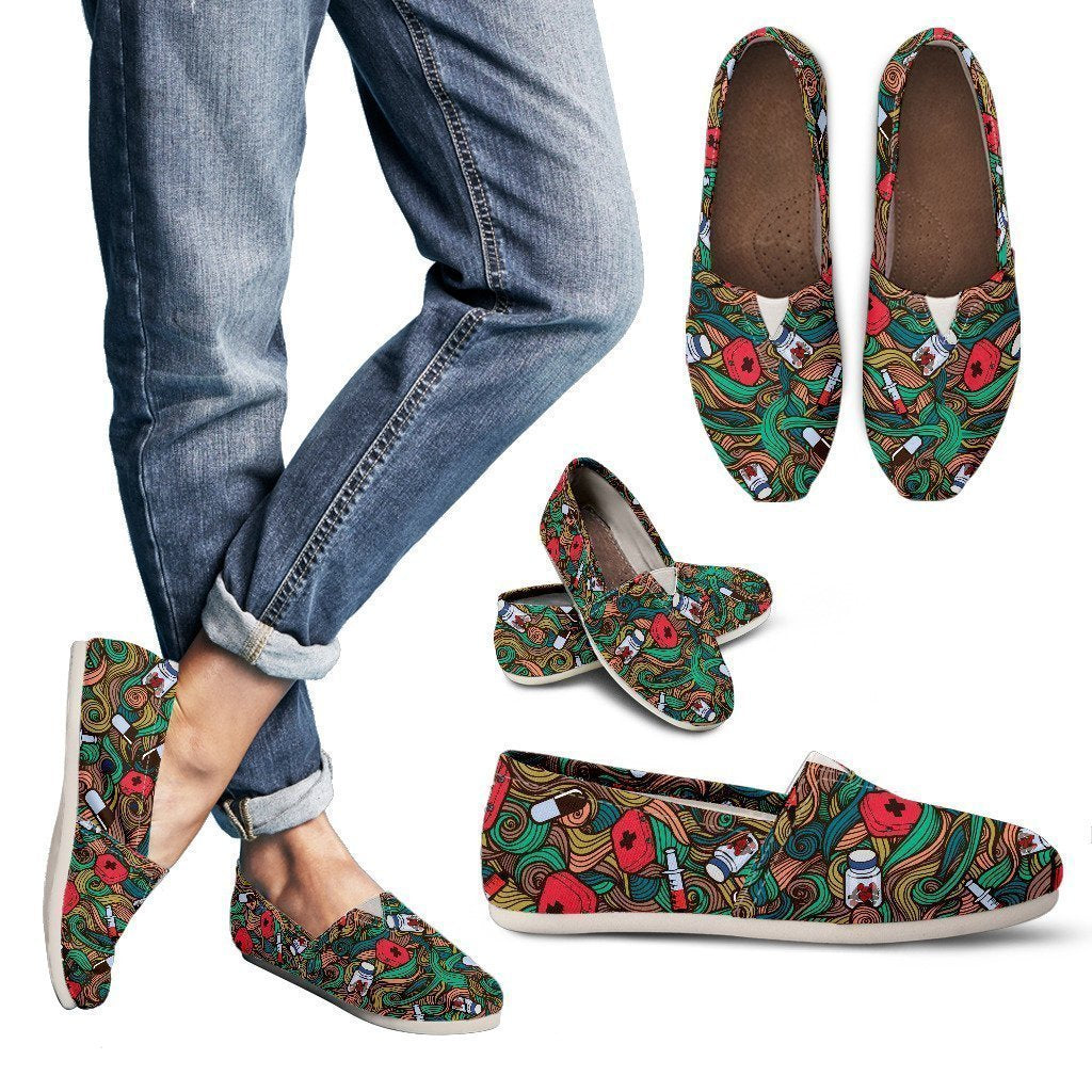 Nurse Hand Drawn Casual Shoes-6teenth World™-Women's Casual Shoes-US6 (EU36)-Vibe Cosy™