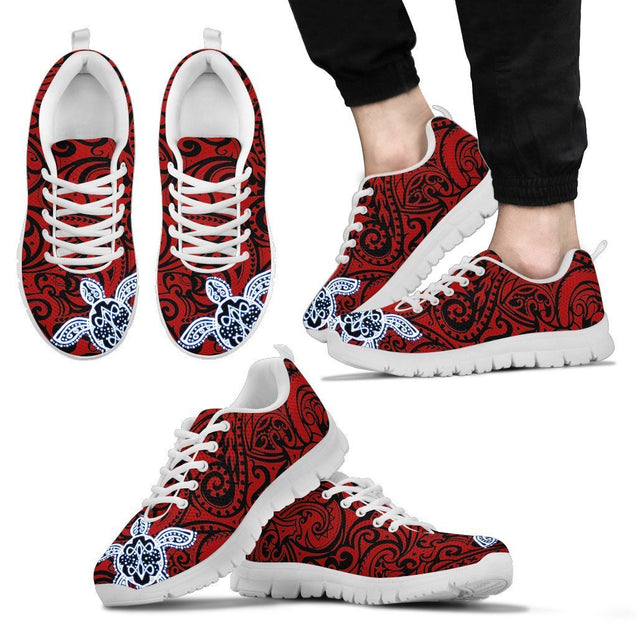 Turtle Poly Tribal Sneakers - AH-SNEAKERS-Alohawaii-Men's Sneakers-US5 (EU38)-White-Vibe Cosy™