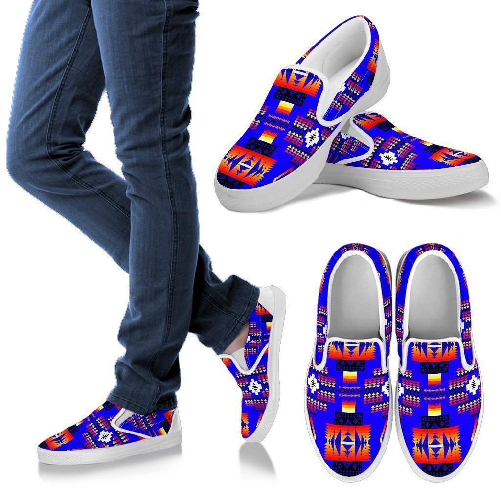 Seven Tribes Blue Men's Slip Ons-6teenth World™-Kid's Sneakers-US8 (EU40)-Vibe Cosy™