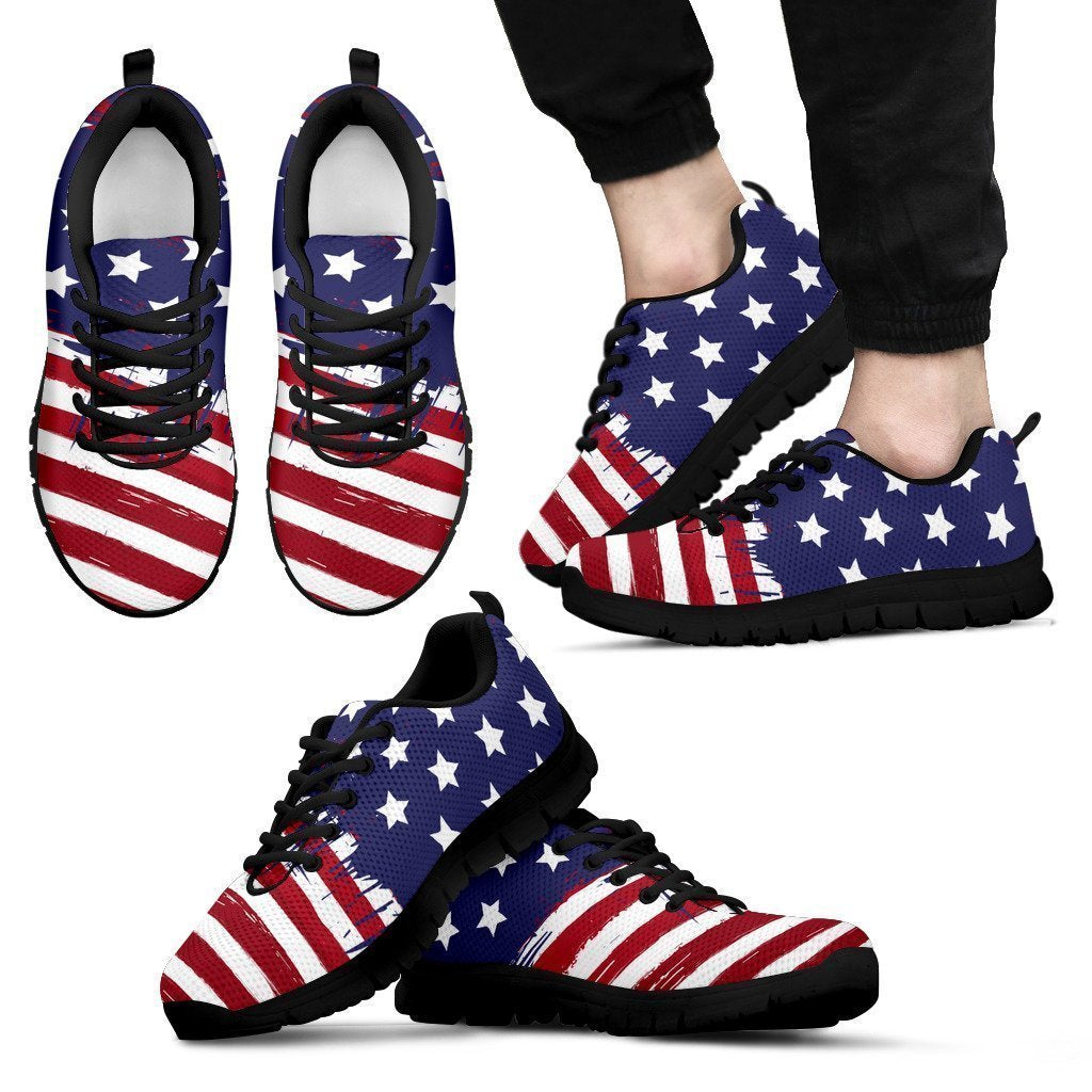 USA Collection - Men's Sneakers Black-6teenth World™-Men's Sneakers-US5 (EU38)-Vibe Cosy™