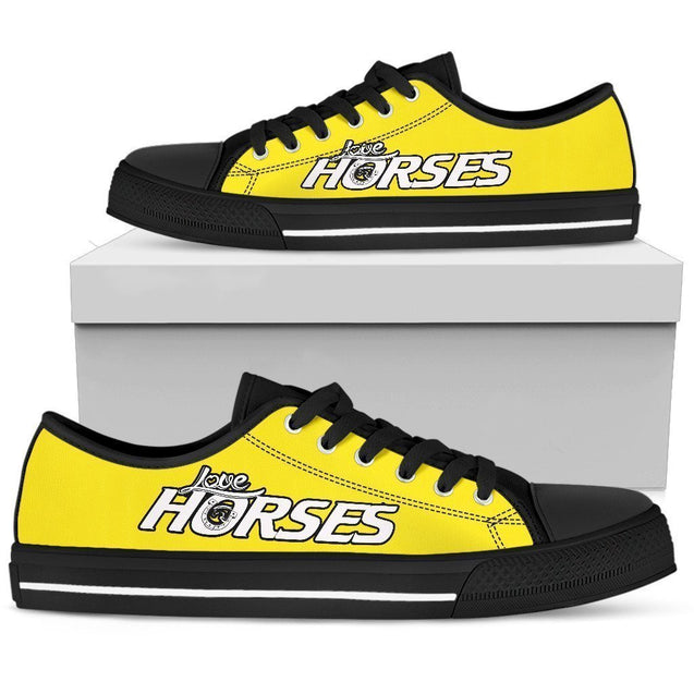 Love Horses Yellow Women's Low Top Shoe-6teenth World™-Women's Low Top Shoe-US5.5 (EU36)-Vibe Cosy™