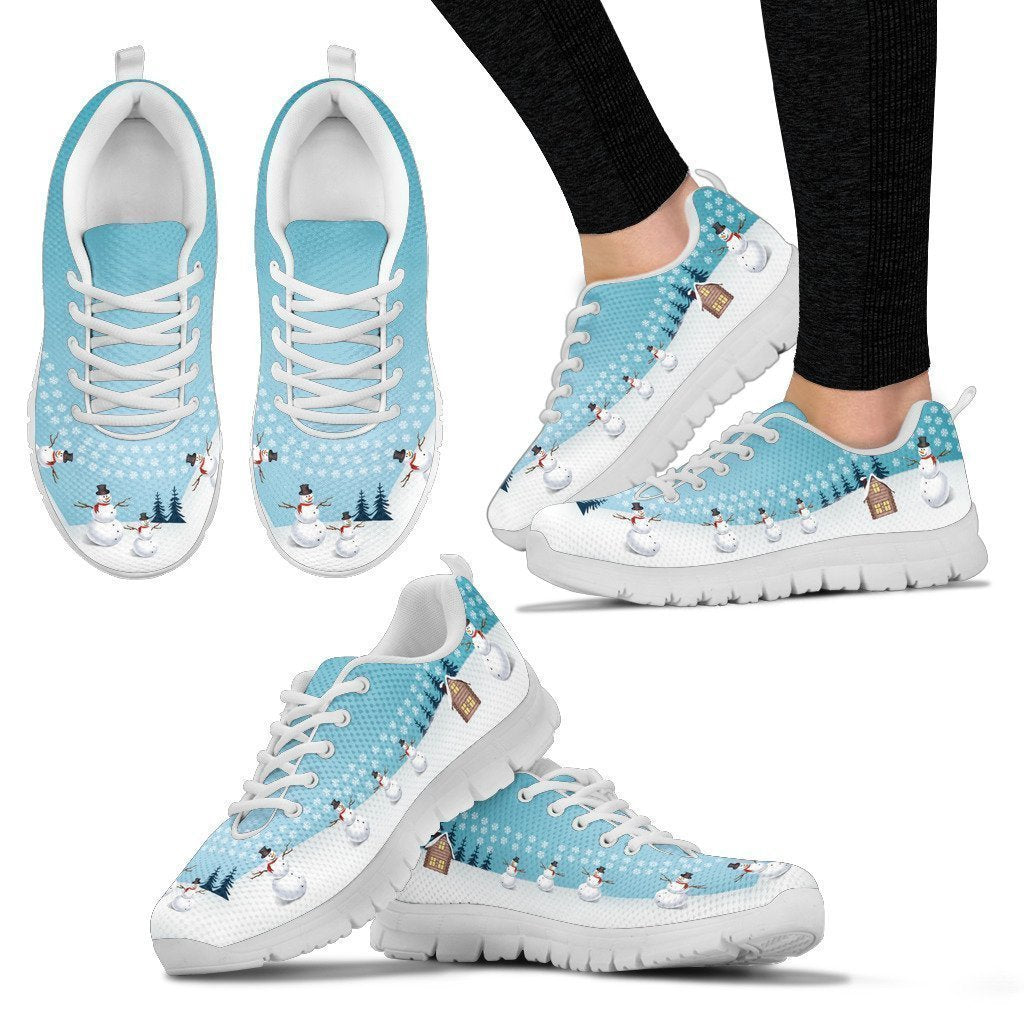 SnowMan White Christmas Women's Sneakers-6teenth World™-Women's Sneakers-US5 (EU35)-Vibe Cosy™