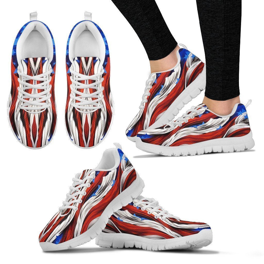 America Flag Women's Sneakers-6teenth World™-Women's Sneakers-US5 (EU35)-Vibe Cosy™