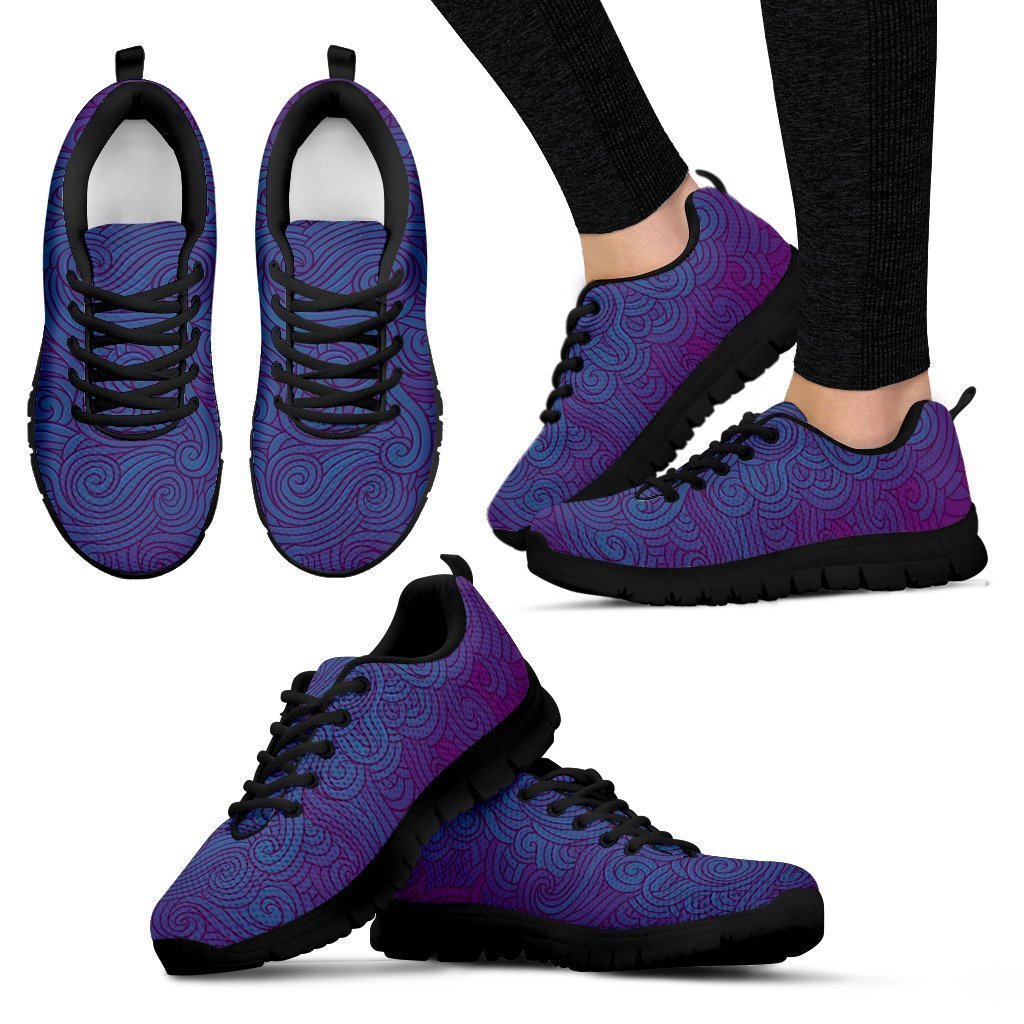 Psychedelic purple black sole Women's Sneakers-6teenth World™-Women's Sneakers-US5 (EU35)-Vibe Cosy™