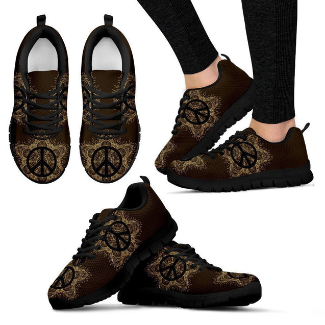 Peace Black Women's Sneakers-6teenth World™-Women's Sneakers-US5 (EU35)-Vibe Cosy™