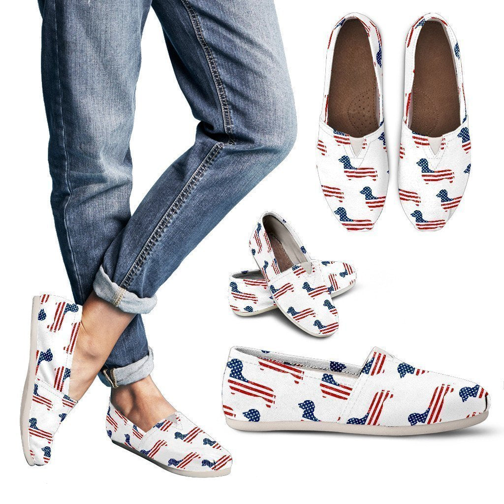 July 4th Dachshund Women`s Casual Shoes-6teenth World™-Women's Casual Shoes-US6 (EU36)-Vibe Cosy™