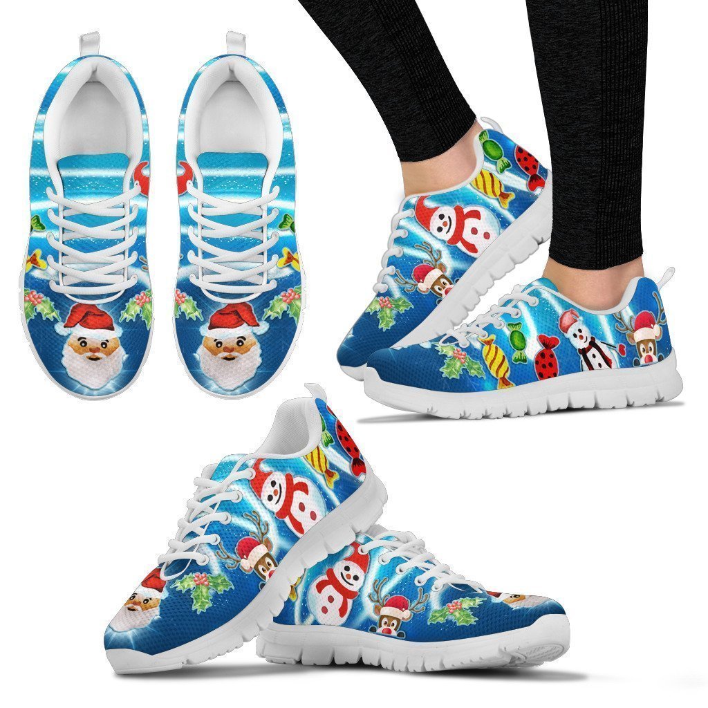 Santa Snowman Sneakers White-6teenth World™-Women's Sneakers-US5 (EU35)-Vibe Cosy™