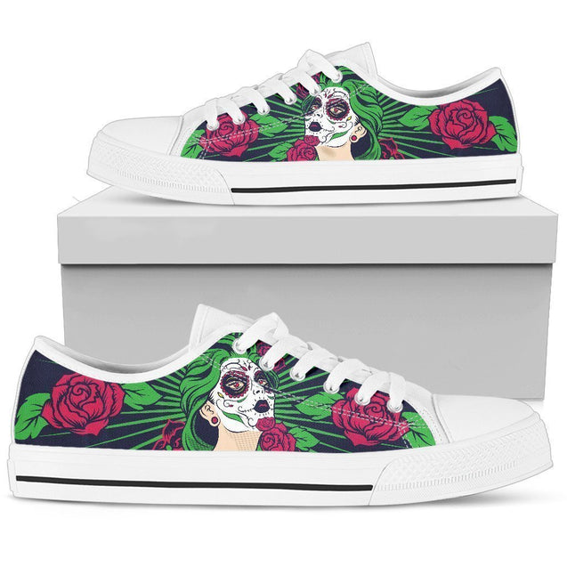 Sugar Skull-Shoes-6teenth Outlet-Womens Low Top - White - Sugar Skull-US5.5 (EU36)-Vibe Cosy™