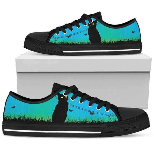Black Cat Women's Low Top Shoe-6teenth World™-Women's Low Top Shoe-US5.5 (EU36)-Vibe Cosy™