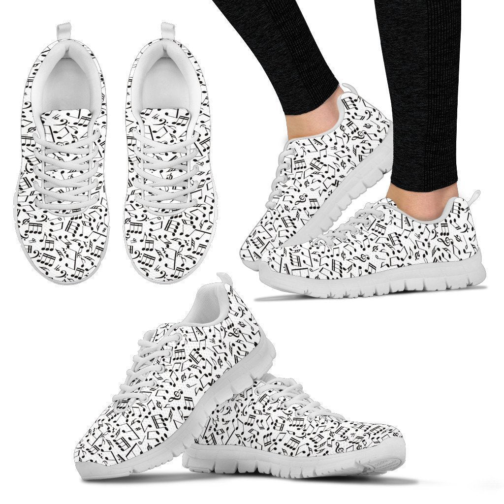 Music Notes Women's Sneakers-6teenth World™-Women's Sneakers-US5 (EU35)-Vibe Cosy™