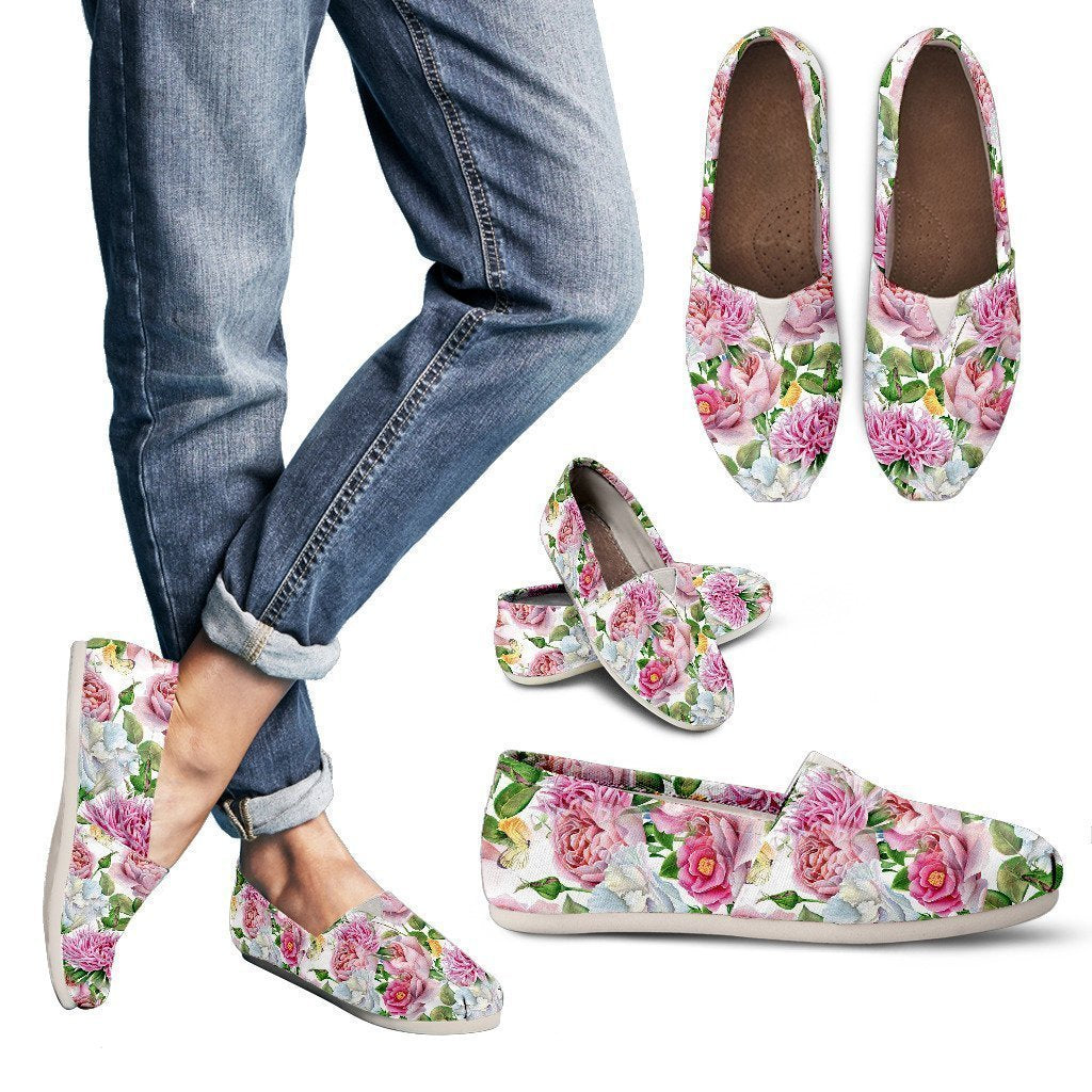 Watercolor Floral Women's Casual Shoes-6teenth World™-Women's Casual Shoes-US6 (EU36)-Vibe Cosy™