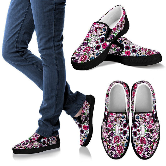 Limited Edition Sugar Skull Slip-On-Ocean Gadget™-Men's Slip-on-US8 (EU40)-Vibe Cosy™