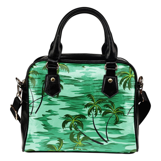 Coconut Tree Shoulder Handbag 03 - AH-SHOULDER HANDBAGS-Alohawaii-Shoulder Handbag-Black-PU leather-Vibe Cosy™