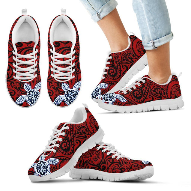 Turtle Poly Tribal Sneakers - AH-SNEAKERS-Alohawaii-Kid's Sneakers-11 CHILD (EU28)-White-Vibe Cosy™