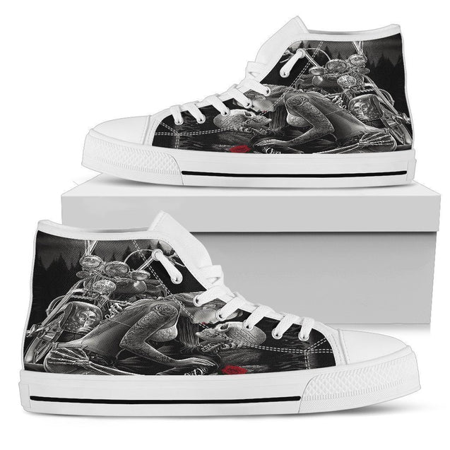 Ride to Die Women's High Top Shoe-6teenth Outlet-Womens High Top - White - Ride to Die Women's High Top Shoe white-US5.5 (EU36)-Vibe Cosy™