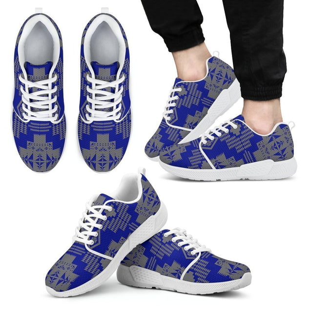 Seven Tribes Blue with Gray Sopo Men's Athletic Sneakers White Sole-6teenth World™-Men's Athletic Sneakers-US5 (EU38)-Vibe Cosy™