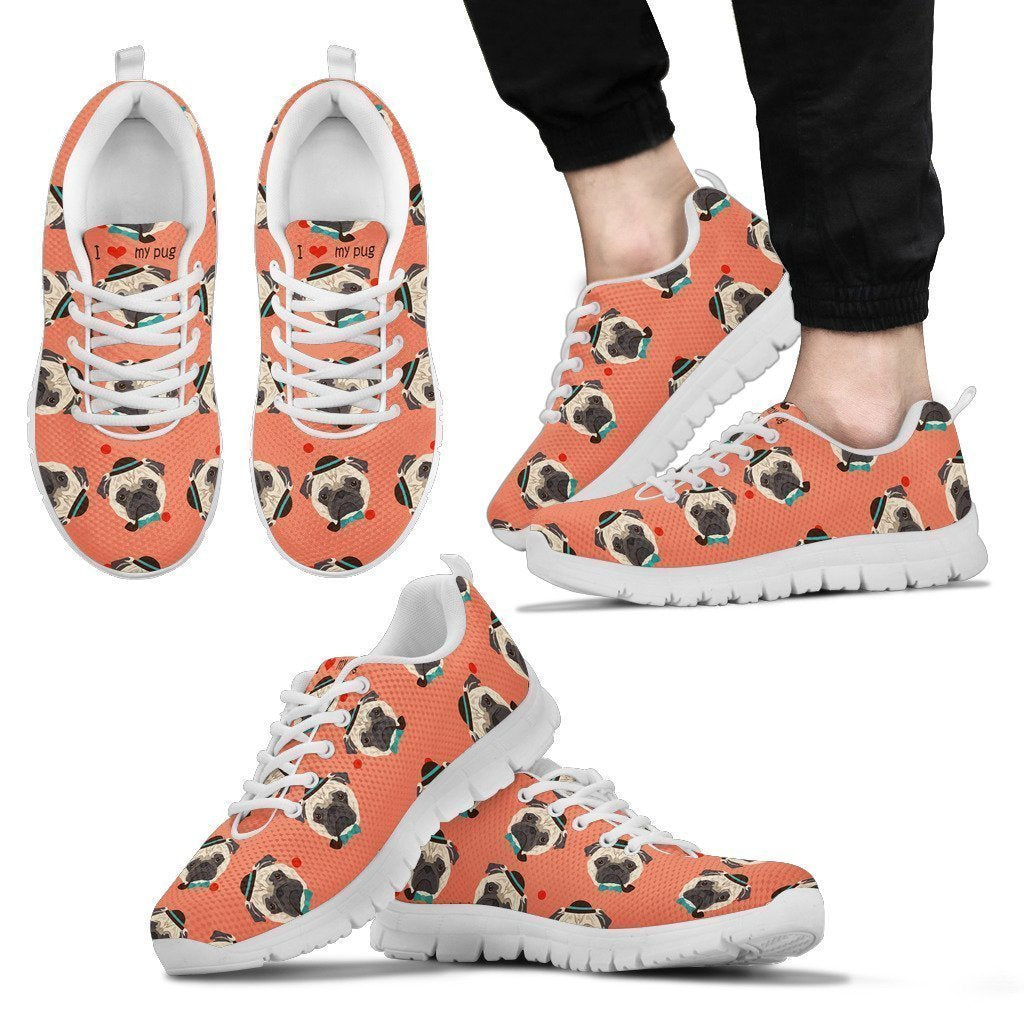 I Love My Pug Men's Sneakers-6teenth World™-Men's Sneakers-US5 (EU38)-Vibe Cosy™