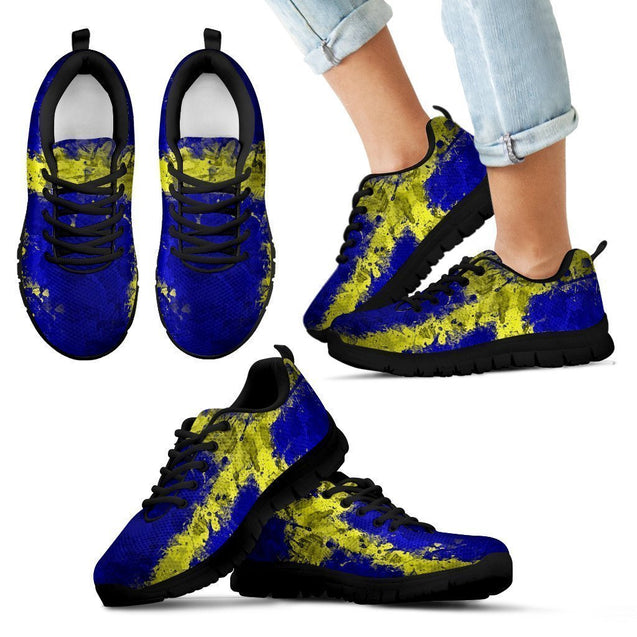 SWEDEN FLAG BLACK SHOE Kid's Sneakers-6teenth World™-Kid's Sneakers-11 CHILD (EU28)-Vibe Cosy™