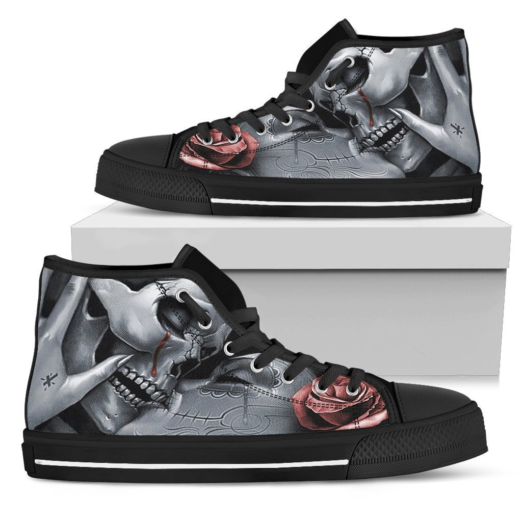 Till Death Do Us Part Women's High Top Shoe-6teenth Outlet-Womens High Top - Black - Till Death Do Us Part Women's High Black Top Shoe-US5.5 (EU36)-Vibe Cosy™