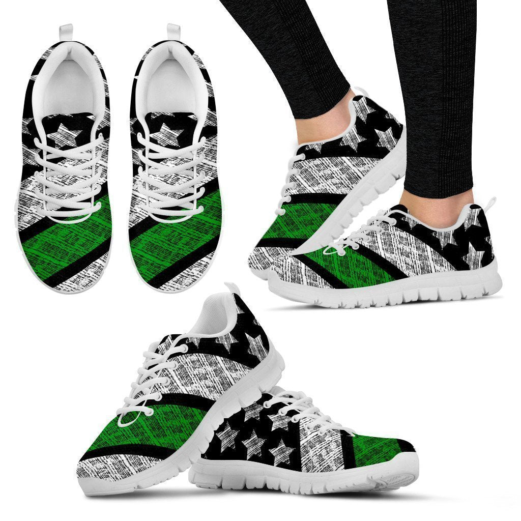 Thin Green Line (White) Women's Sneakers-6teenth World™-Women's Sneakers-US5 (EU35)-Vibe Cosy™