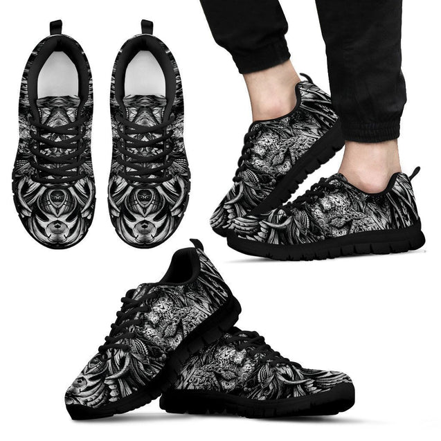 Drawing patterns-Shoes-6teenth Outlet-Men's Sneakers - Black - Drawing patterns-US5 (EU38)-Vibe Cosy™