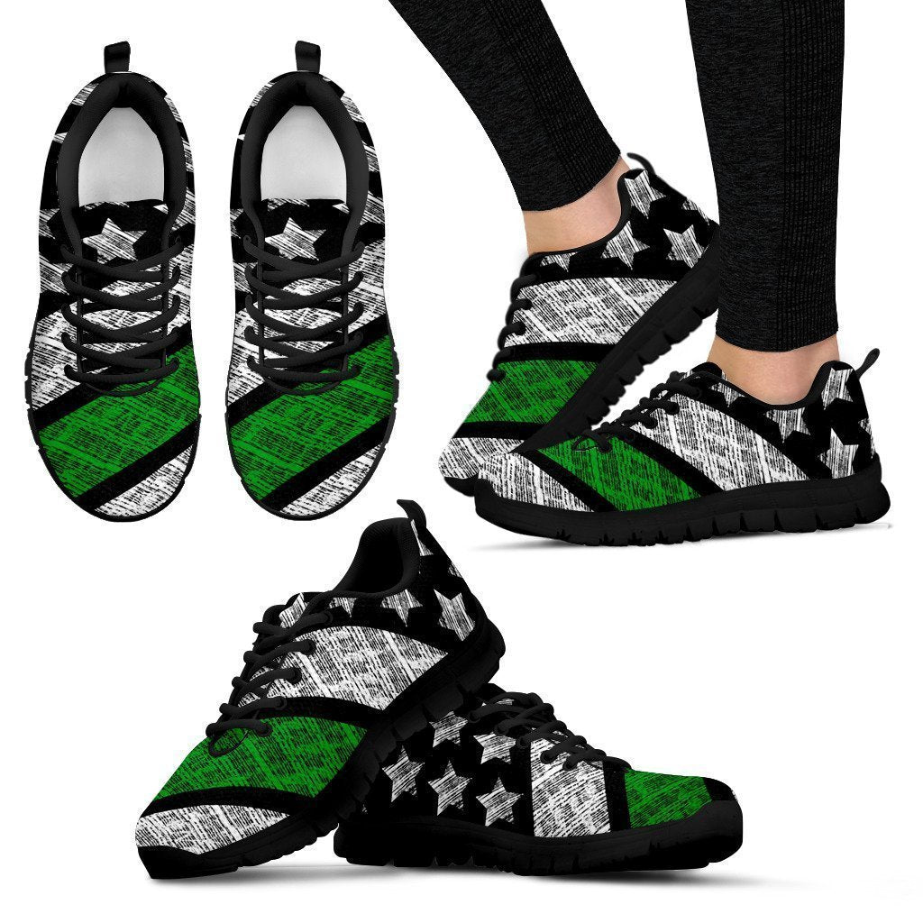 Thin Green Line (Black) Women's Sneakers-6teenth World™-Women's Sneakers-US5 (EU35)-Vibe Cosy™