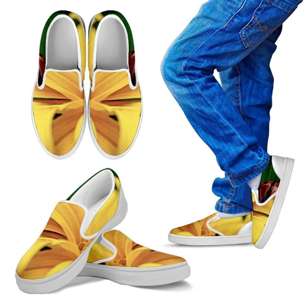 Kid's Slip Ons Fun in the Sunflower (White Soles)-6teenth World™-Kid's Slip Ons-11 CHILD (EU28)-Vibe Cosy™