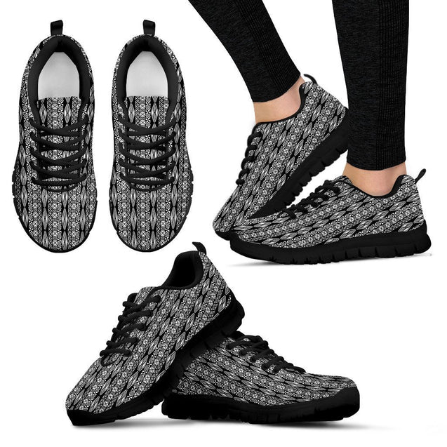 Poly Tribal Sneakers 04 - AH - J9-SNEAKERS-Alohawaii-Women's Sneakers-US5 (EU35)-Black-Vibe Cosy™