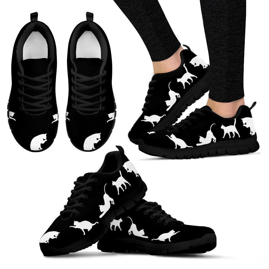 Black Cats Women's Sneakers-6teenth World™-Women's Sneakers-US5 (EU35)-Vibe Cosy™
