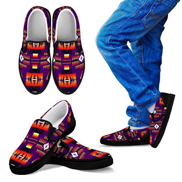 Seven Tribes Purple Sopo Kid's Slip Ons-6teenth World™-Kid's Slip Ons-11 CHILD (EU28)-Vibe Cosy™