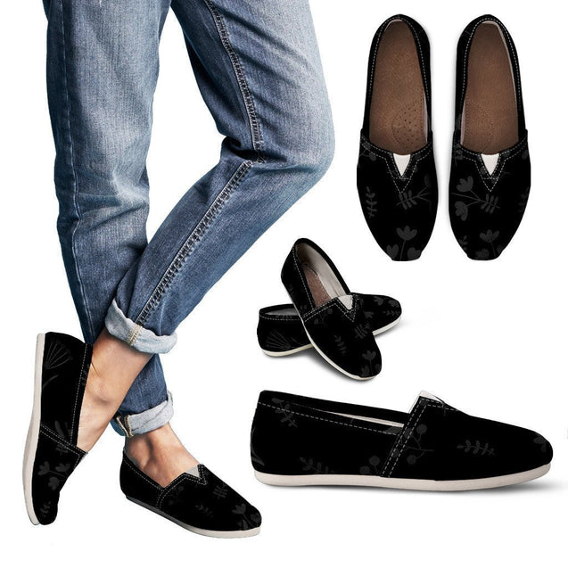 Charcoal Floral Women's Casual Shoes-6teenth World™-Women's Casual Shoes-US6 (EU36)-Vibe Cosy™