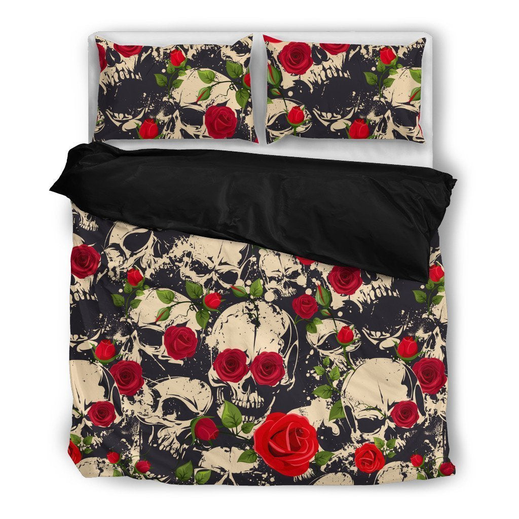 Flowers and Skulls Style 3.-6teenth World™-Bedding Set-Twin-Vibe Cosy™