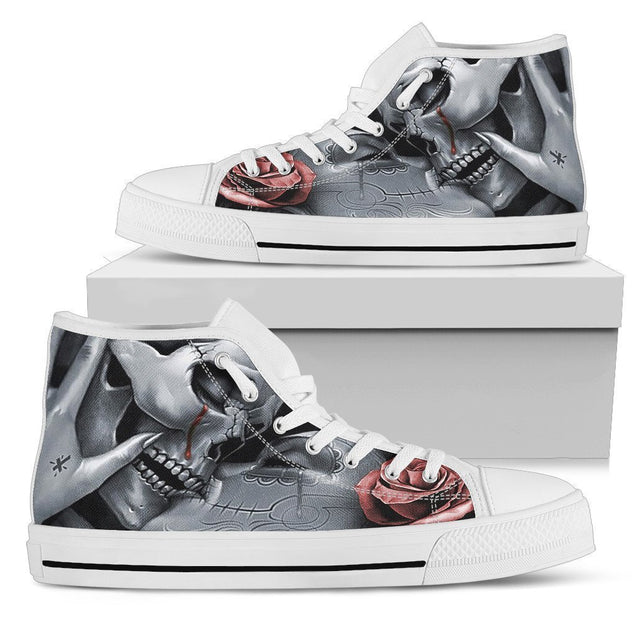 Till Death Do Us Part Women's High Top Shoe-6teenth Outlet-Womens High Top - White - Till Death Do Us Part Women's High White Top Shoe-US5.5 (EU36)-Vibe Cosy™